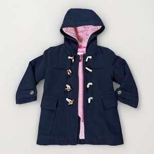 Mini Boden Wool Blend Hooded Toggle Jacket Girls Size 4-5